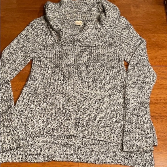 Black/ white knit sweater cowl neck sz L 12-14 - Picture 2 of 5